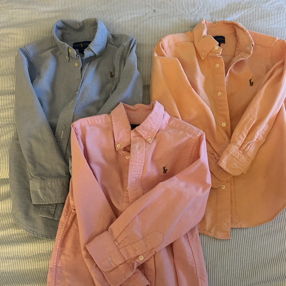 Lot of 3 Ralph Lauren 5T button down shirts